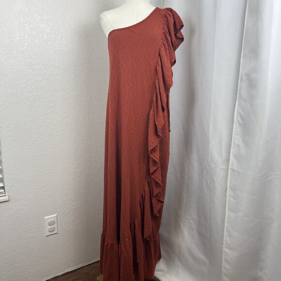 Free People Beach Maxi Dress Womens Small Rust Elisa Goddesscore Boho Resort - Picture 1 of 12